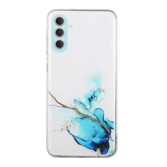 For Samsung Galaxy A14 5G / 4G Hollow Marble Pattern TPU Precise Hole Phone Case(Blue) - Galaxy Phone Cases by buy2fix | Online Shopping UK | buy2fix