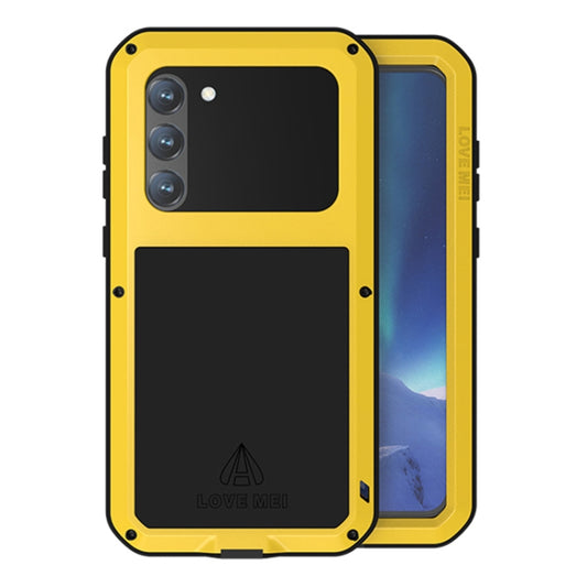 For Samsung Galaxy S23+ 5G LOVE MEI Metal Shockproof Life Waterproof Dustproof Phone Case(Yellow) - Galaxy S23+ 5G Cases by LOVE MEI | Online Shopping UK | buy2fix