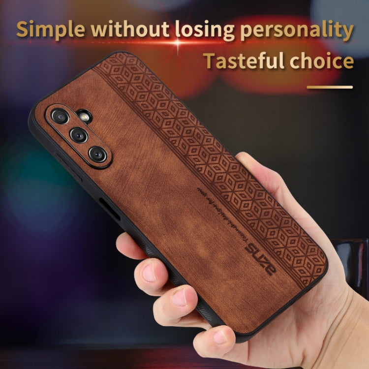 For Samsung Galaxy A24 4G AZNS 3D Embossed Skin Feel Phone Case(Brown) - Galaxy Phone Cases by AZNS | Online Shopping UK | buy2fix