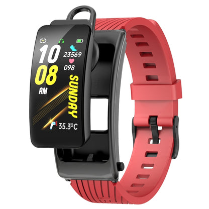 K20 1.14 inch Silicone Band Earphone Detachable Life Waterproof Smart Watch Support Bluetooth Call(Black Red) - Smart Wear by buy2fix | Online Shopping UK | buy2fix