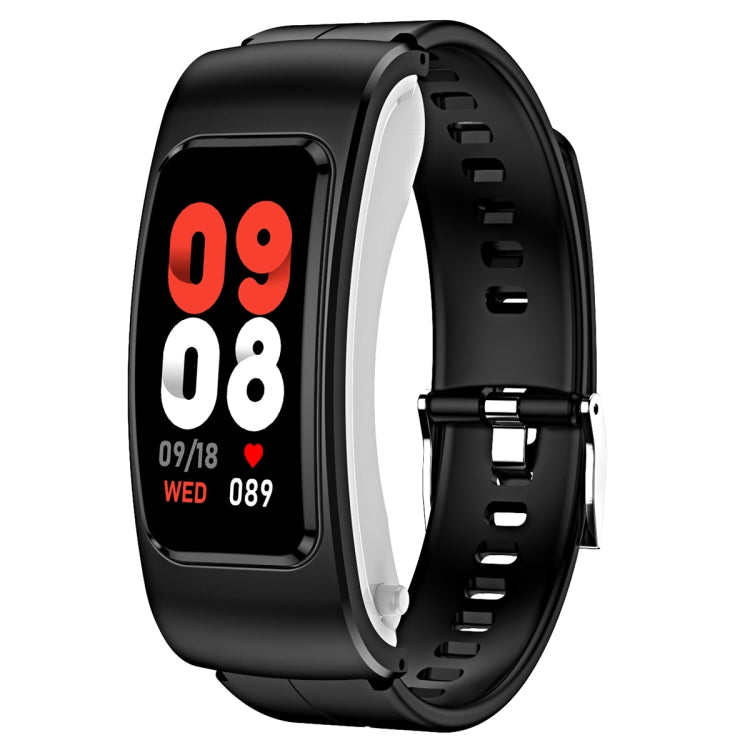 K60 1.08 inch Silicone Band Earphone Detachable Life Waterproof Smart Watch Support Bluetooth Call(Black) - Smart Wear by buy2fix | Online Shopping UK | buy2fix