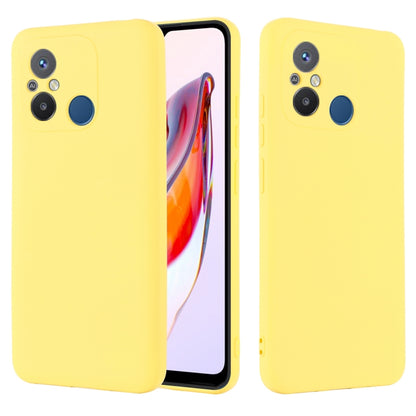 For Xiaomi Redmi 12C / 11A / Poco C55 Pure Color Liquid Silicone Shockproof Phone Case(Yellow) - Xiaomi Cases by buy2fix | Online Shopping UK | buy2fix