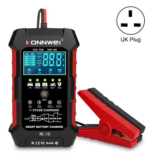 KONNWEI CR-10 2 inch Car Battery Charger Battery Pulse Repair Tool, Plug Type:UK Plug - In Car by KONNWEI | Online Shopping UK | buy2fix