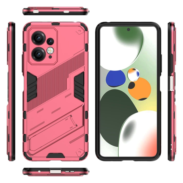 For Xiaomi Redmi Note 12 4G Global Punk Armor 2 in 1 PC + TPU Shockproof Phone Case with Holder(Rose Red) - Note 12 Cases by buy2fix | Online Shopping UK | buy2fix