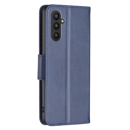 For Samsung Galaxy A24 4G Lambskin Texture Leather Phone Case(Blue) - Galaxy Phone Cases by buy2fix | Online Shopping UK | buy2fix