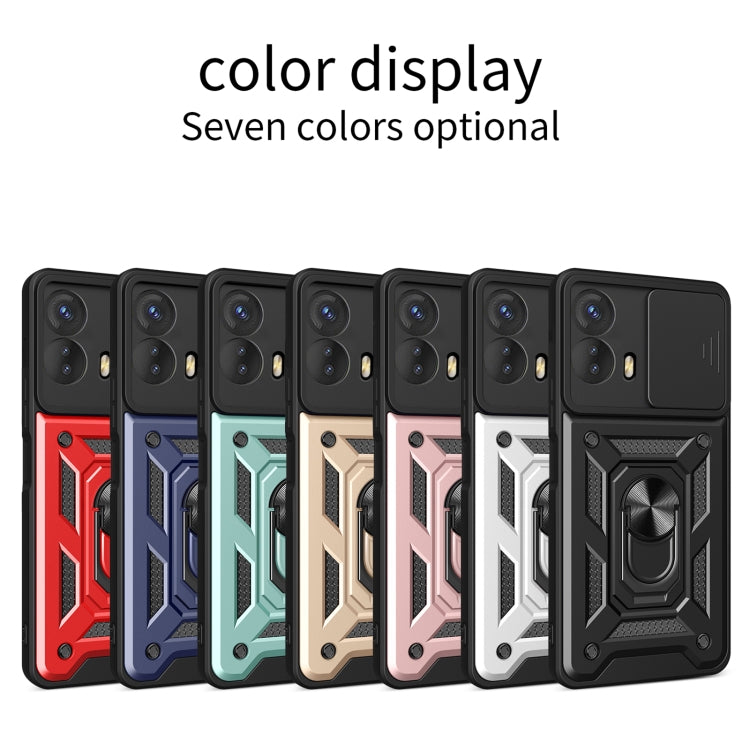 For Motorola Moto G73 5G Sliding Camera Cover Design TPU+PC Phone Case(Blue) - Motorola Cases by buy2fix | Online Shopping UK | buy2fix