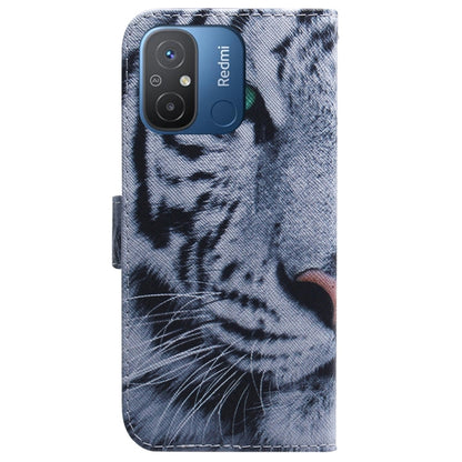 For Xiaomi Redmi 12C / 11A Coloured Drawing Flip Leather Phone Case(Tiger) - Xiaomi Cases by buy2fix | Online Shopping UK | buy2fix