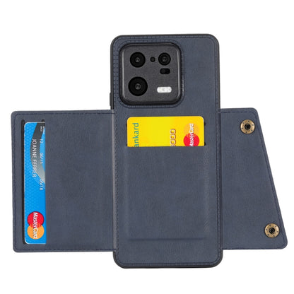 For Xiaomi 13 Double Buckle Magnetic Phone Case(Blue) - 13 Cases by buy2fix | Online Shopping UK | buy2fix