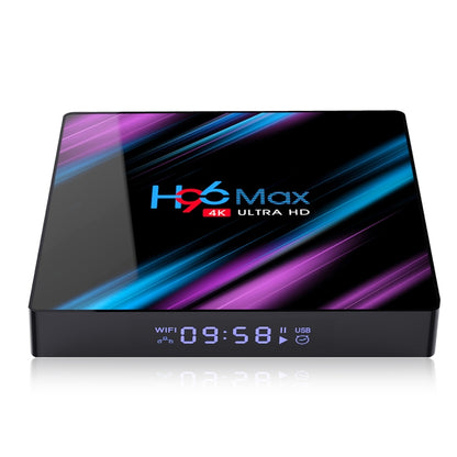 H96 Max-3318 4K Ultra HD Android TV Box with Remote Controller, Android 10.0, RK3318 Quad-Core 64bit Cortex-A53, 4GB+64GB, Support TF Card / USBx2 / AV / Ethernet, Plug Specification:US Plug - Consumer Electronics by buy2fix | Online Shopping UK | buy2fix