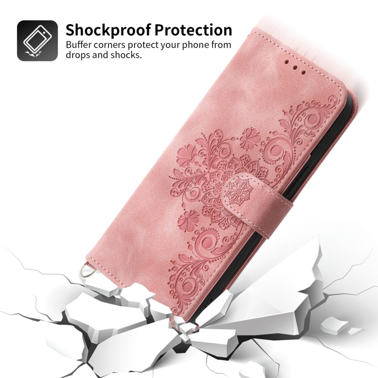 For Xiaomi Redmi 12C/11A Skin-feel Flowers Embossed Wallet Leather Phone Case(Pink) - Xiaomi Cases by buy2fix | Online Shopping UK | buy2fix