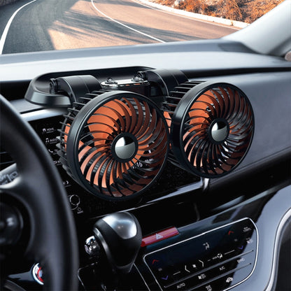 F622 Car Creative Folding Rotatable Double Head Electric Cooling Fan, Style:24V Cigarette Lighter - In Car by buy2fix | Online Shopping UK | buy2fix