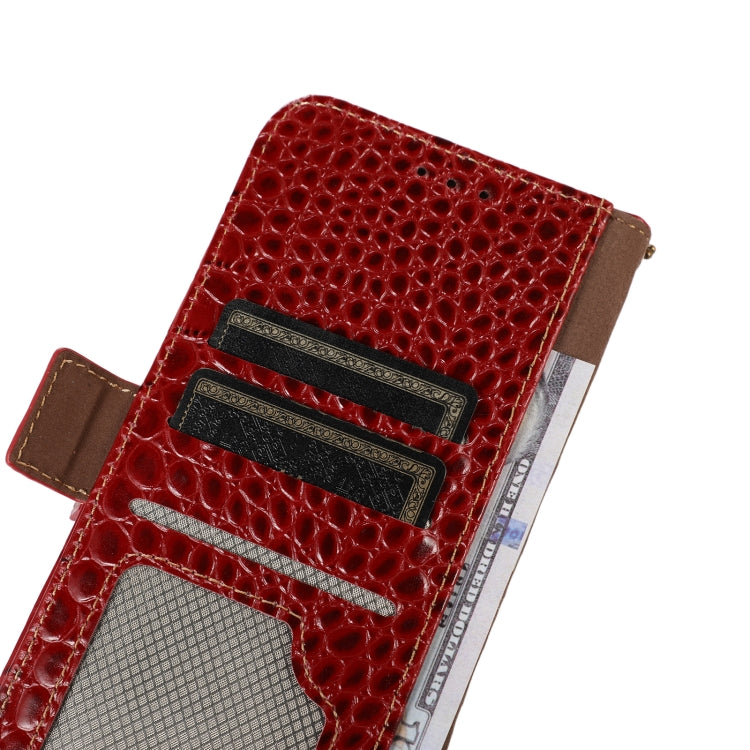 For Motorola Moto G14 4G Crocodile Top Layer Cowhide Leather Phone Case(Red) - Motorola Cases by buy2fix | Online Shopping UK | buy2fix