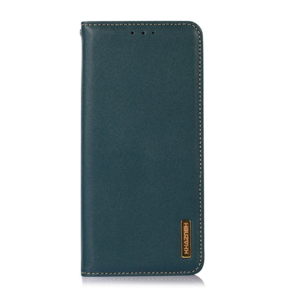 For Motorola Moto G Power 2023 KHAZNEH Nappa Top Layer Cowhide Leather Phone Case(Green) - Motorola Cases by buy2fix | Online Shopping UK | buy2fix