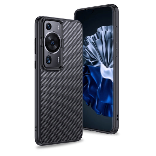 For Huawei P60 wlons Magsafe Carbon Fiber Kevlar TPU Phone Case(Black) - Huawei Cases by wlons | Online Shopping UK | buy2fix