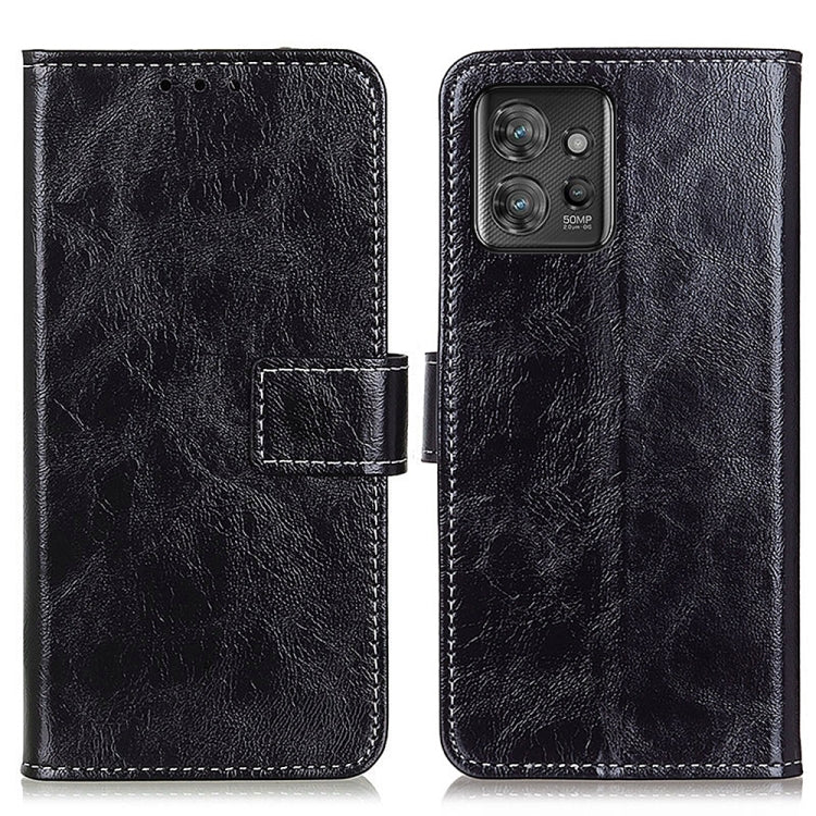 For Motorola ThinkPhone 5G Retro Crazy Horse Texture Leather Phone Case(Black) - Motorola Cases by buy2fix | Online Shopping UK | buy2fix