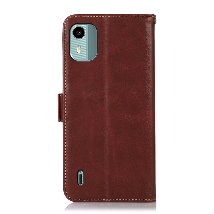For Nokia C12 4G Crazy Horse Top Layer Cowhide Leather Phone Case(Brown) - Nokia Cases by buy2fix | Online Shopping UK | buy2fix