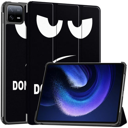 For Xiaomi Pad 6 / 6 Pro Custer Painted 3-Fold Stand Leather Smart Tablet Case(Big Eye ME) -  by buy2fix | Online Shopping UK | buy2fix