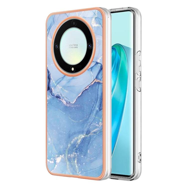 For Honor X9a / Magic5 Lite Electroplating Marble Dual-side IMD Phone Case(Blue 018) - Honor Cases by buy2fix | Online Shopping UK | buy2fix