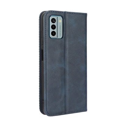 For Nokia G22 4G Magnetic Buckle Retro Texture Leather Phone Case(Blue) - Nokia Cases by buy2fix | Online Shopping UK | buy2fix