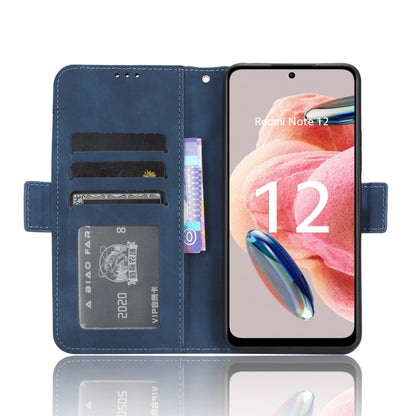 For Xiaomi Redmi Note 12 4G Global Skin Feel Calf Texture Card Slots Leather Phone Case(Blue) - Note 12 Cases by buy2fix | Online Shopping UK | buy2fix