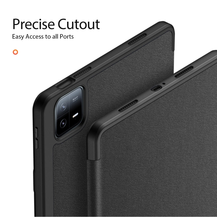For Xiaomi Pad 6 Pro / Pad 6 DUX DUCIS Domo Series Magnetic Flip Leather Tablet Case(Black) -  by DUX DUCIS | Online Shopping UK | buy2fix