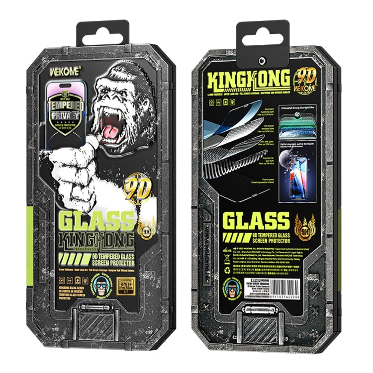 For iPhone 14 WK WTP-067 King Kong Vacha 9D Curved Privacy Tempered Glass Film(Black) - iPhone 14 Tempered Glass by WK | Online Shopping UK | buy2fix