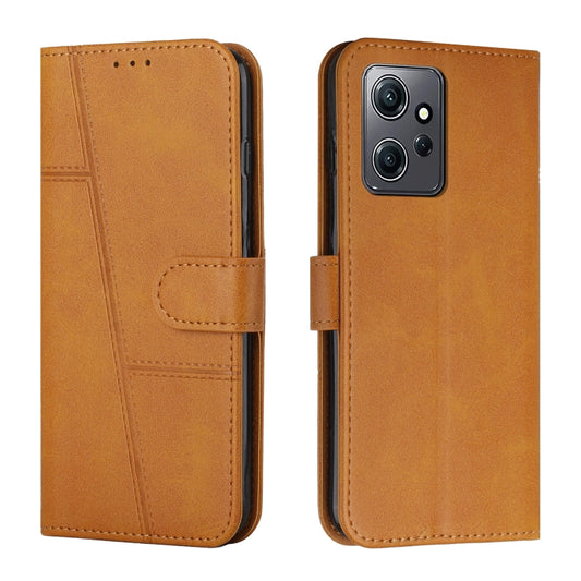 For Xiaomi Redmi Note 12 4G Global Stitching Calf Texture Buckle Leather Phone Case(Yellow) - Note 12 Cases by buy2fix | Online Shopping UK | buy2fix