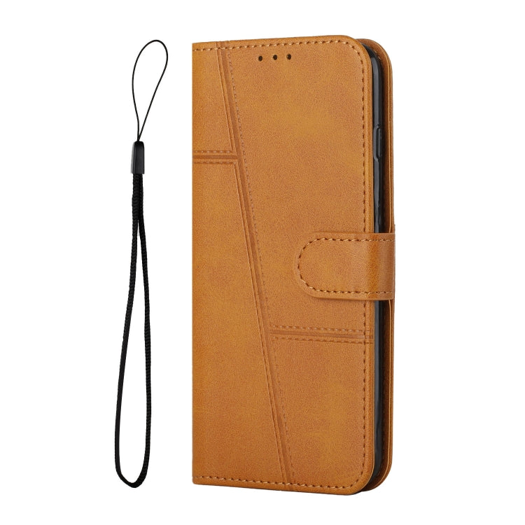 For Xiaomi Redmi Note 12 4G Global Stitching Calf Texture Buckle Leather Phone Case(Yellow) - Note 12 Cases by buy2fix | Online Shopping UK | buy2fix
