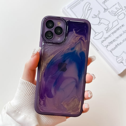 For iPhone 11 Pro Oil Painting Electroplating TPU Phone Case(Purple) - iPhone 11 Pro Cases by buy2fix | Online Shopping UK | buy2fix