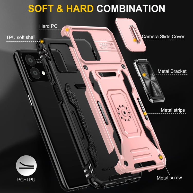 For Motorola Moto G Stylus 2023 Armor PC + TPU Camera Shield Phone Case(Rose Gold) - Motorola Cases by buy2fix | Online Shopping UK | buy2fix