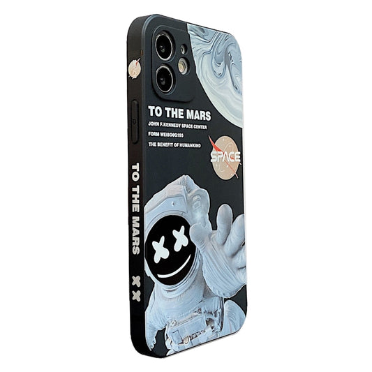 For iPhone 14 Plus Martian Astronaut Pattern Shockproof Phone Case(Black) - iPhone 14 Plus Cases by buy2fix | Online Shopping UK | buy2fix
