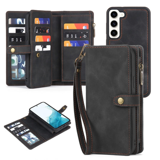 For Samsung Galaxy A32 5G Zipper Wallet Detachable MagSafe Leather Phone Case(Black) - Galaxy A32 5G Cases by buy2fix | Online Shopping UK | buy2fix
