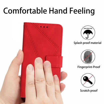 For Sony Xperia 1 V Stitching Embossed Leather Phone Case(Red) - Sony Cases by buy2fix | Online Shopping UK | buy2fix