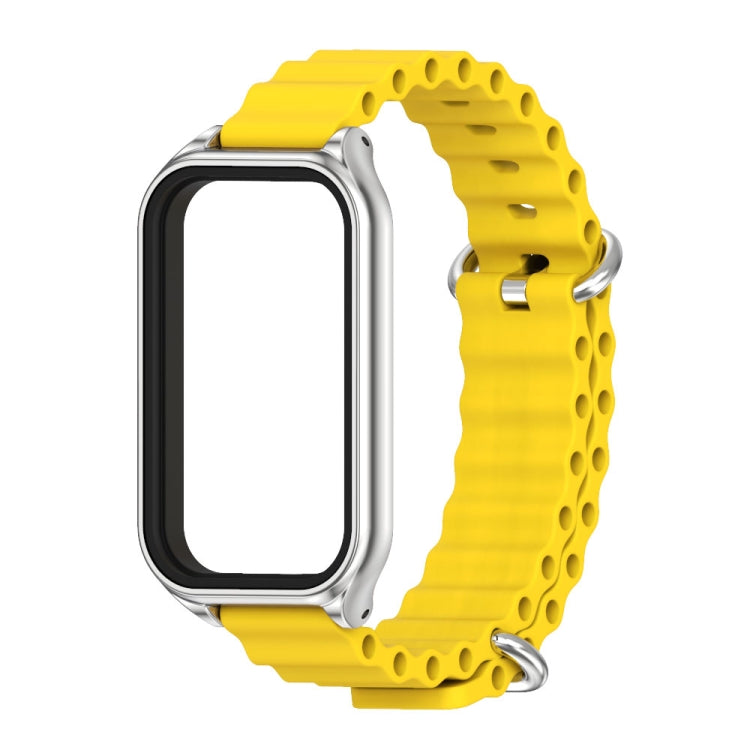 For Redmi Band 2 Mijobs Metal Shell Ocean Silicone Watch Band(Yellow Silver) - Watch Bands by MIJOBS | Online Shopping UK | buy2fix