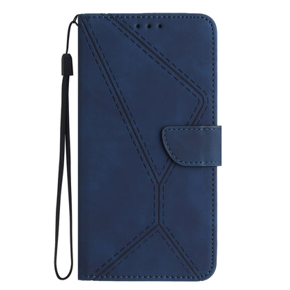 For Xiaomi Redmi Note 12 5G Stitching Embossed Leather Phone Case(Blue) - Note 12 Cases by buy2fix | Online Shopping UK | buy2fix