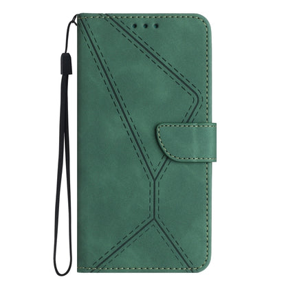 For Samsung Galaxy S22+ 5G Stitching Embossed Leather Phone Case(Green) - Galaxy S22+ 5G Cases by buy2fix | Online Shopping UK | buy2fix