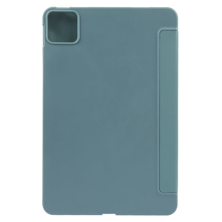 For Xiaomi Pad 6 / Pad 6 Pro Three-fold Holder Flip Tablet Leather Case(Dark Green) -  by buy2fix | Online Shopping UK | buy2fix