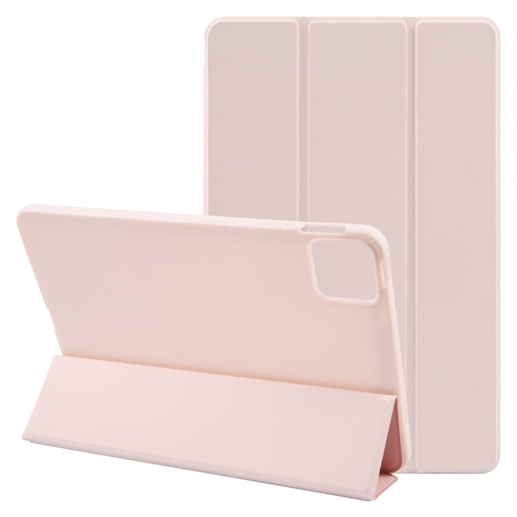 For Xiaomi Pad 6 / Pad 6 Pro Three-fold Holder Flip Tablet Leather Case(Light Pink) -  by buy2fix | Online Shopping UK | buy2fix