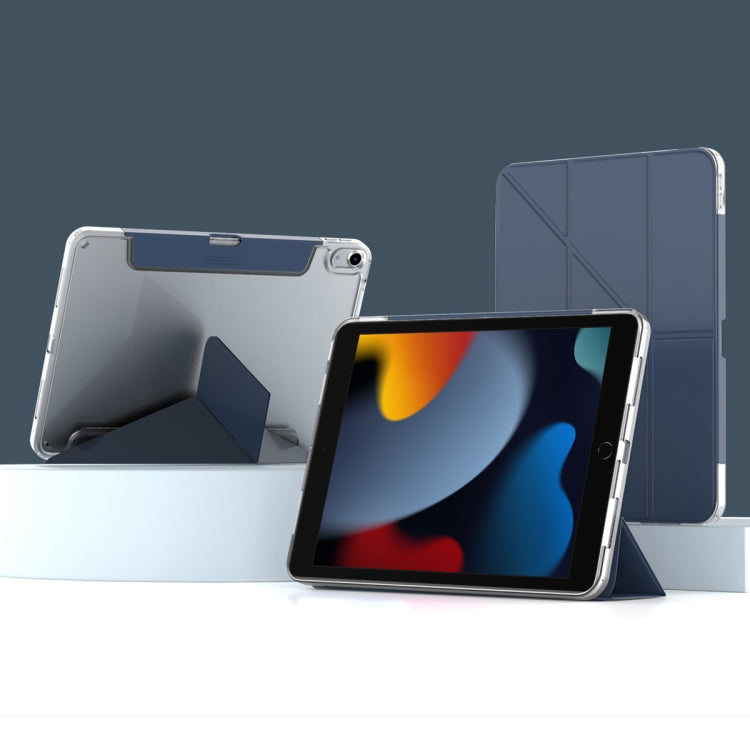 For iPad 10.2 2021 / 2020 / 2019 Mutural Deformation Stand Smart Leather Tablet Case(Dark Blue) - iPad 10.2 Cases by Mutural | Online Shopping UK | buy2fix