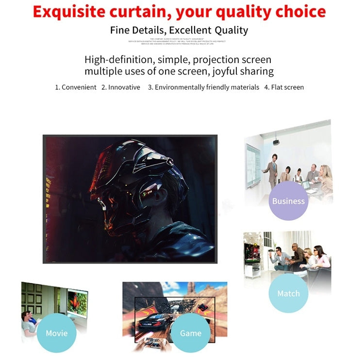 Simple Folding Thin Polyester Projector Film Curtain, Size:30 inch 16:9 - Other by buy2fix | Online Shopping UK | buy2fix