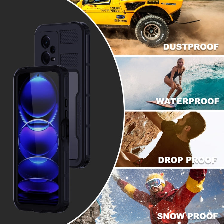 For Xiaomi Redmi Note 12 5G Global RedPepper IP68 Life Waterproof Phone Case(Black) - Note 12 Cases by RedPepper | Online Shopping UK | buy2fix