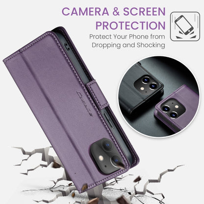 For iPhone 12 mini CaseMe 023 Butterfly Buckle Litchi Texture RFID Anti-theft Leather Phone Case(Pearly Purple) - iPhone 12 mini Cases by CaseMe | Online Shopping UK | buy2fix