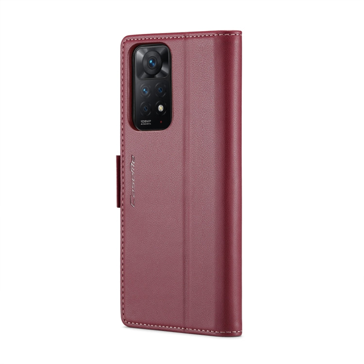 CaseMe 023 Butterfly Buckle Litchi Texture RFID Anti-theft Leather Phone Case For Xiaomi Redmi Note 11 Pro 5G Global/Redmi Note 11 Pro Global(Wine Red) - Redmi Note 11 Pro Case by CaseMe | Online Shopping UK | buy2fix