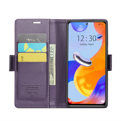 CaseMe 023 Butterfly Buckle Litchi Texture RFID Anti-theft Leather Phone Case For Xiaomi Redmi Note 11 Pro 5G Global/Redmi Note 11 Pro Global(Pearly Purple) - Redmi Note 11 Pro Case by CaseMe | Online Shopping UK | buy2fix