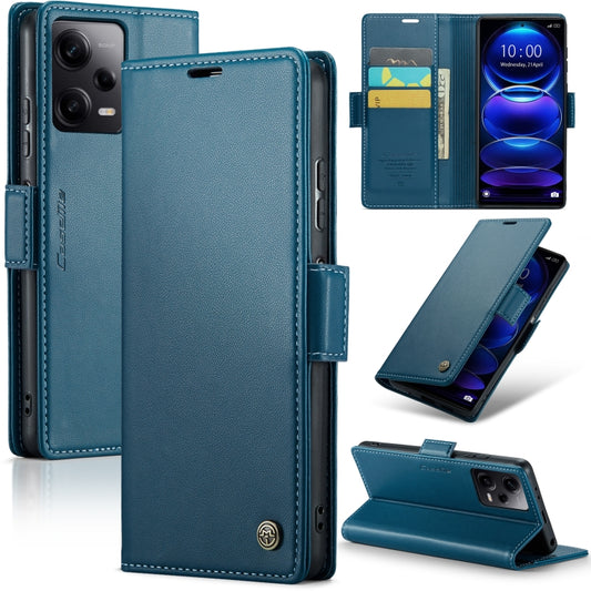 CaseMe 023 Butterfly Buckle Litchi Texture RFID Anti-theft Leather Phone Case For Xiaomi Poco X5 Pro 5G/Redmi Note 12 Pro 5G Global(Blue) - Xiaomi Cases by CaseMe | Online Shopping UK | buy2fix