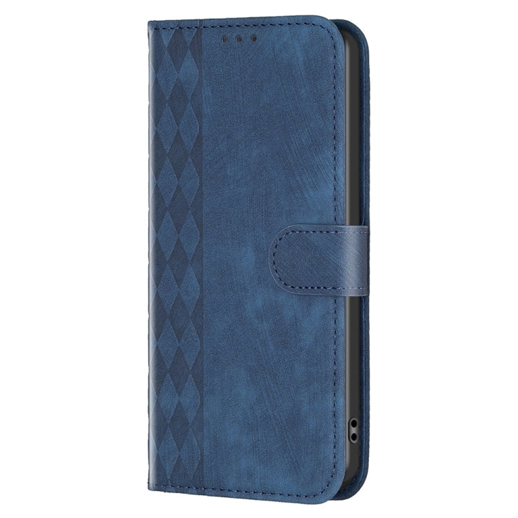 For Xiaomi 12T / 12T Pro Plaid Embossed Leather Phone Case(Blue) - Xiaomi Cases by buy2fix | Online Shopping UK | buy2fix