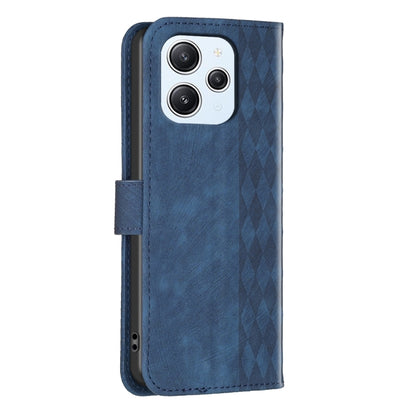 For Xiaomi Redmi 12 4G Plaid Embossed Leather Phone Case(Blue) - Xiaomi Cases by buy2fix | Online Shopping UK | buy2fix