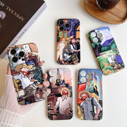 For iPhone 13 Pro Max Precise Hole Oil Painting Pattern PC Phone Case(Painting) - iPhone 13 Pro Max Cases by buy2fix | Online Shopping UK | buy2fix