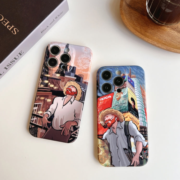 For iPhone 14 Plus Precise Hole Oil Painting Pattern PC Phone Case(Tower) - iPhone 14 Plus Cases by buy2fix | Online Shopping UK | buy2fix