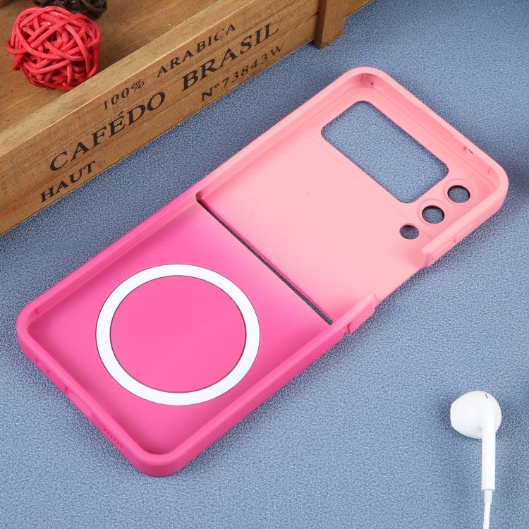 For Samsung Galaxy Z Flip3 5G Liquid TPU Silicone Gradient MagSafe Phone Case(Pink Red) - Galaxy Phone Cases by buy2fix | Online Shopping UK | buy2fix